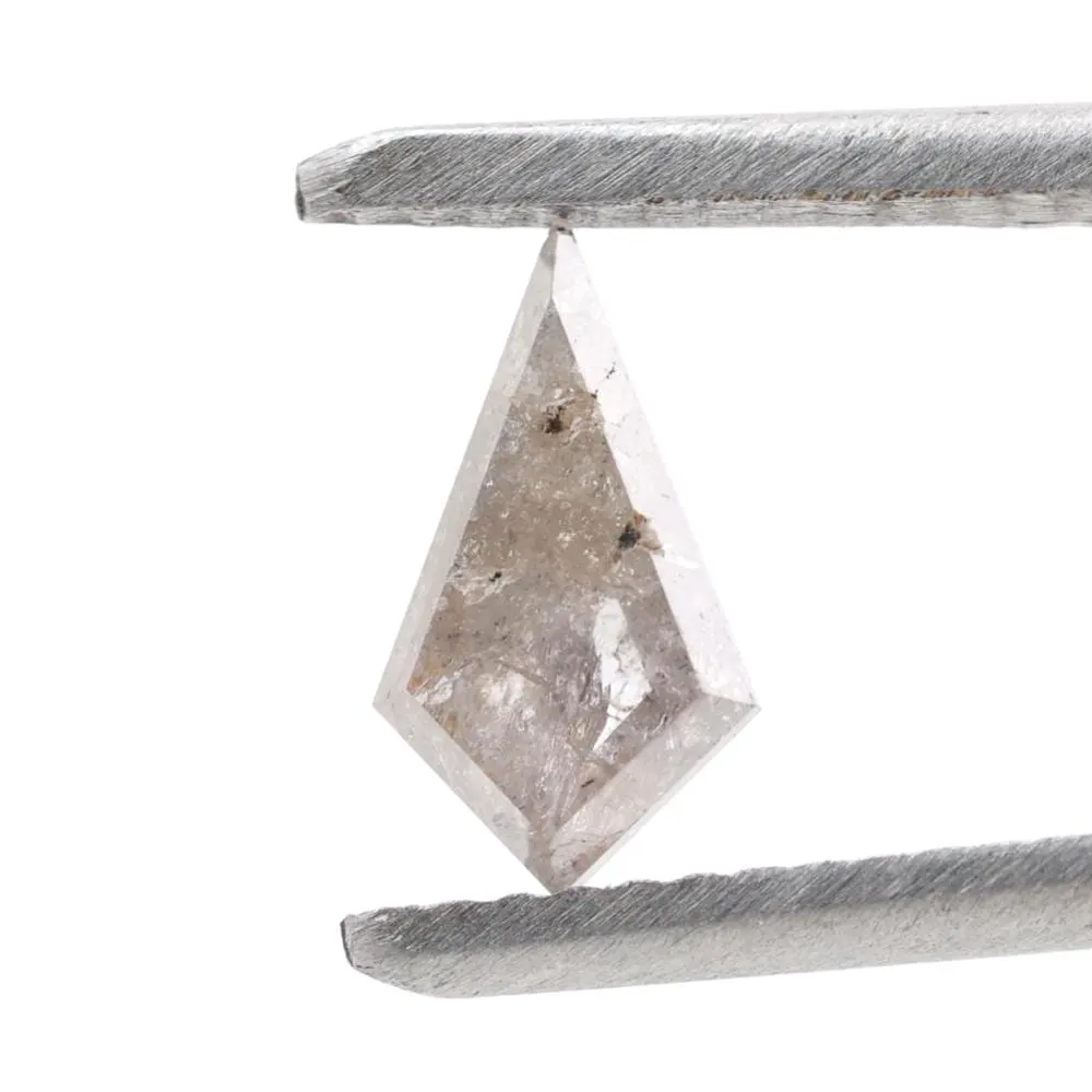 0.57 Ct Salt and Pepper Diamond, Natural Gray Kite Loose Diamonds for Engagement Ring