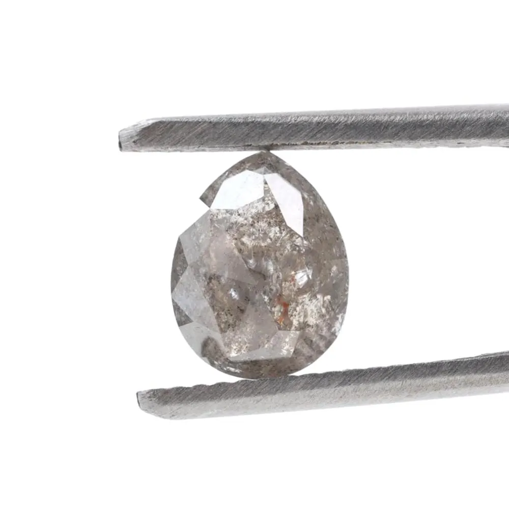 1.68 Ct Salt and Pepper Diamond, Natural Gray Color Pear Cut Loose Diamonds for Engagement Ring
