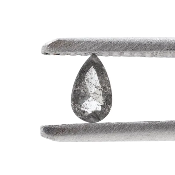 0.24 Ct Salt and Pepper Diamond, Natural Gray Color Pear Cut Loose Diamonds for Engagement Ring