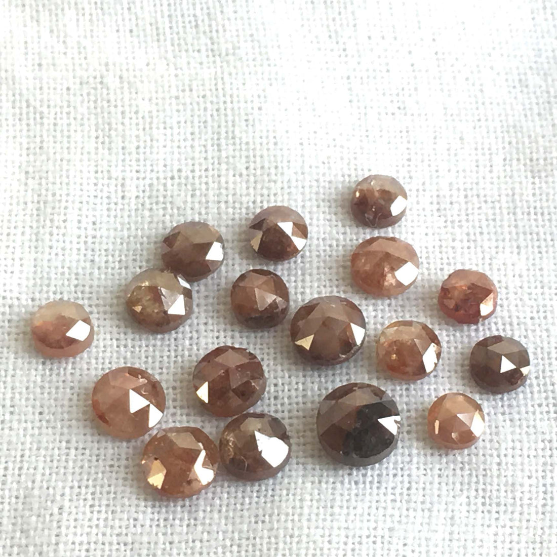 Rose Cut Diamonds 1.00 ct lot 2.0-3.0 MM Size Natural Reddish Color Round Loose Diamond for Jewelry