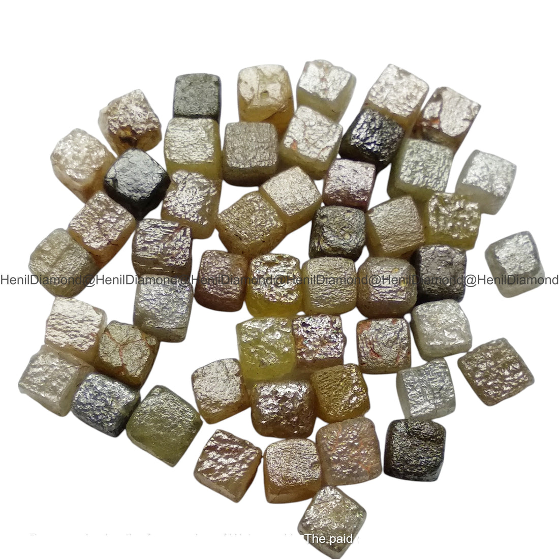 1.05 Ct 1.00-1.50 MM Natural Mix Color Cube Rough Loose Diamond for Jewelry