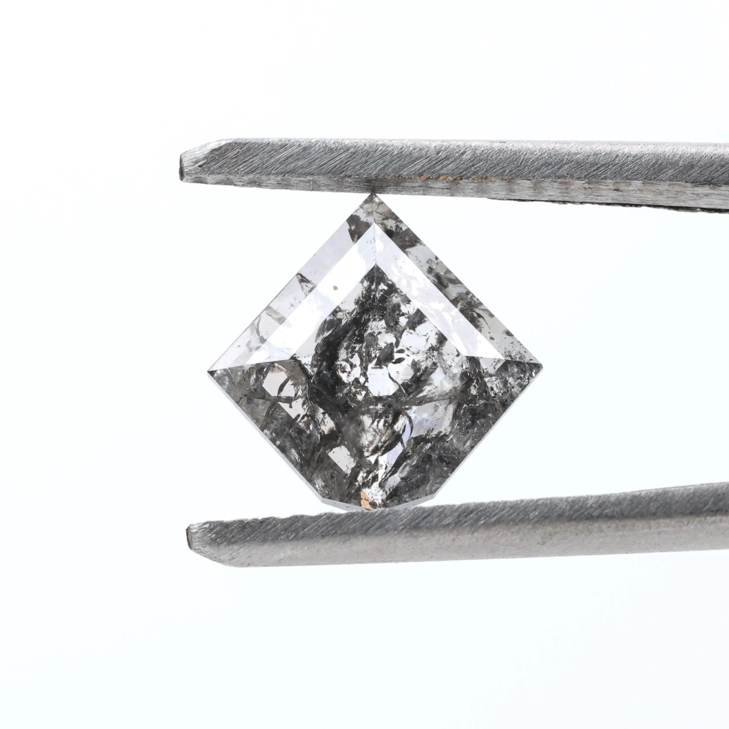 1.07 Carat Salt and Pepper Diamond, Natural Gray Shield Loose Diamonds for Minimalist Engagement Ring