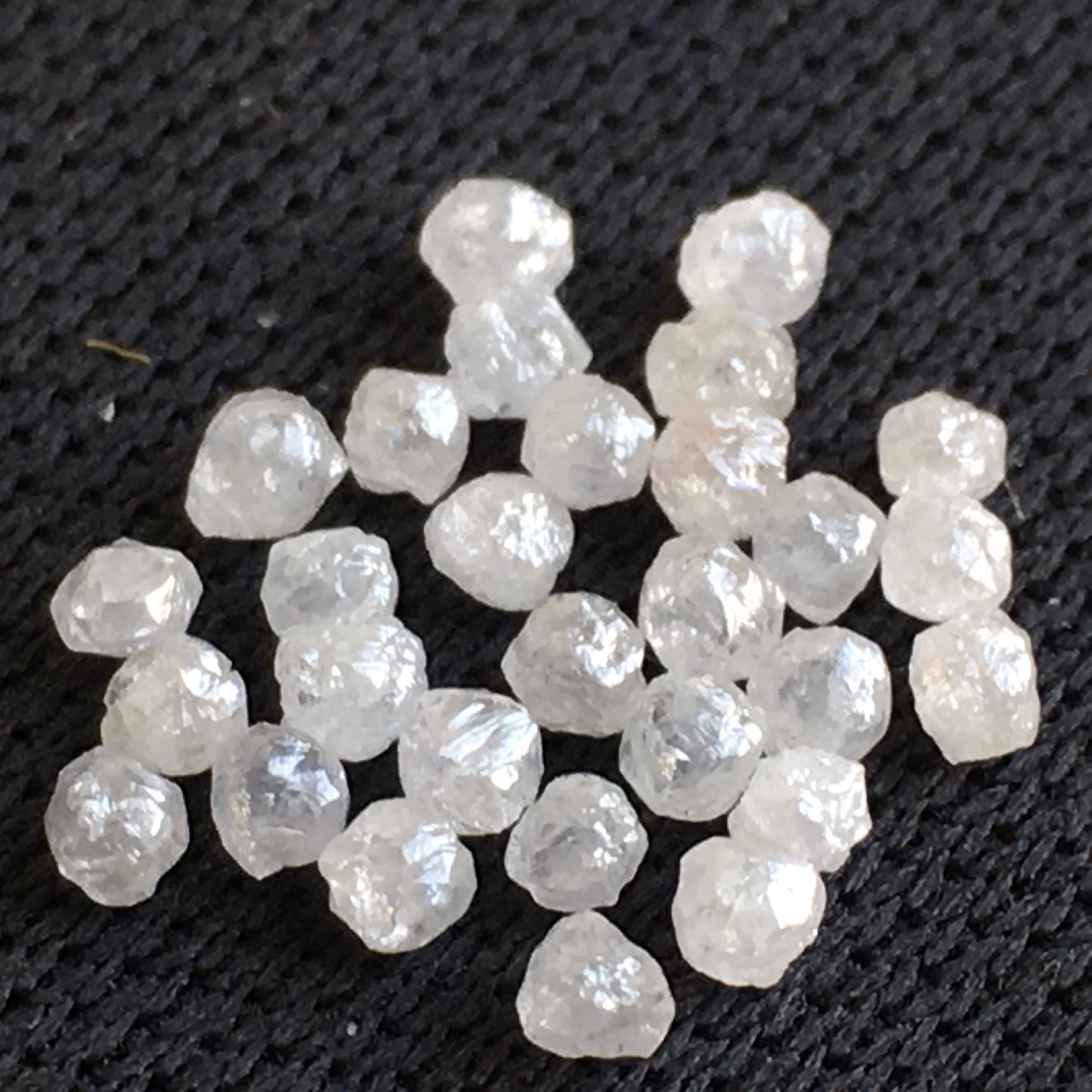 White Rough Diamonds 5.00 Ct Lot, Natural Snow White Round Loose Rough Diamonds, 1.50 to 2.00 MM Size