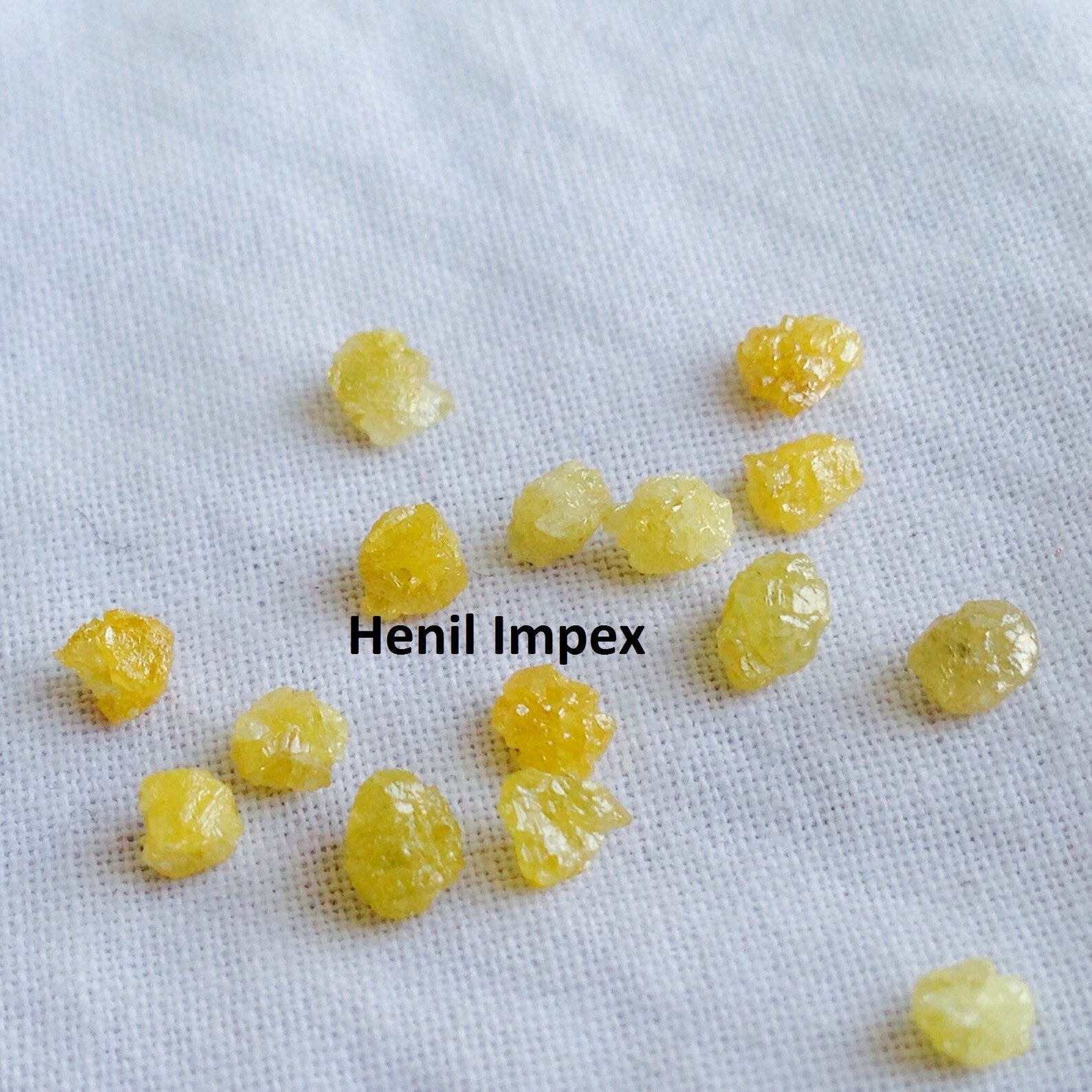 2.00 Carat Natural Yellow Color Raw Uncut Rough Loose Diamonds Beads with Drilled Hole 2.00 to 3.00 MM Size