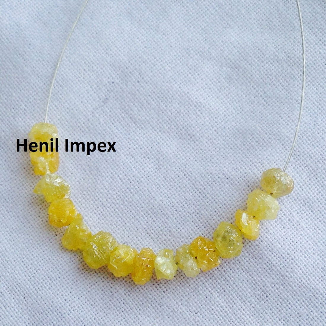 5.00 Carat 2.00 to 3.00 MM Size Natural Yellow Color Raw Uncut Rough Loose Diamonds Beads with Drilled Hole