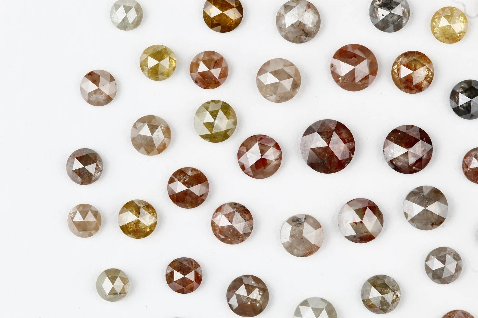 1.00 Ct 2.00-3.00 MM Natural Multi Color Round Rose Cut Loose Diamond for Jewelry