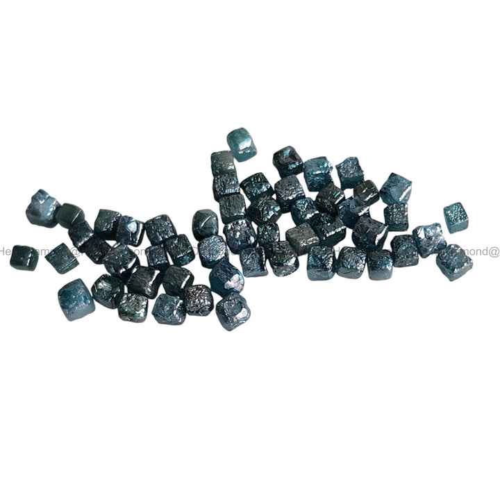 1.03 Ct 1.50-2.00 MM Natural Blue Cube Rough Loose Diamond for Jewelry