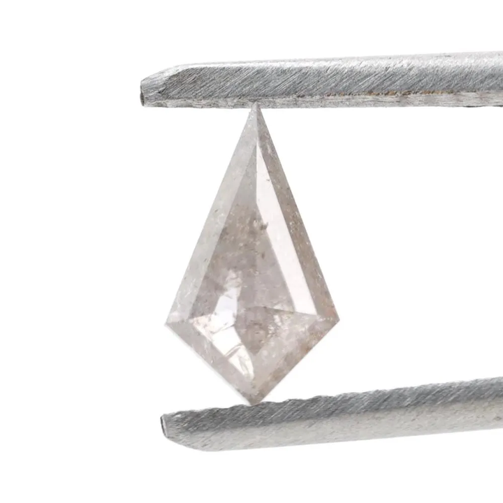 0.57 Ct Salt and Pepper Diamond, Natural Gray Kite Loose Diamonds for Engagement Ring