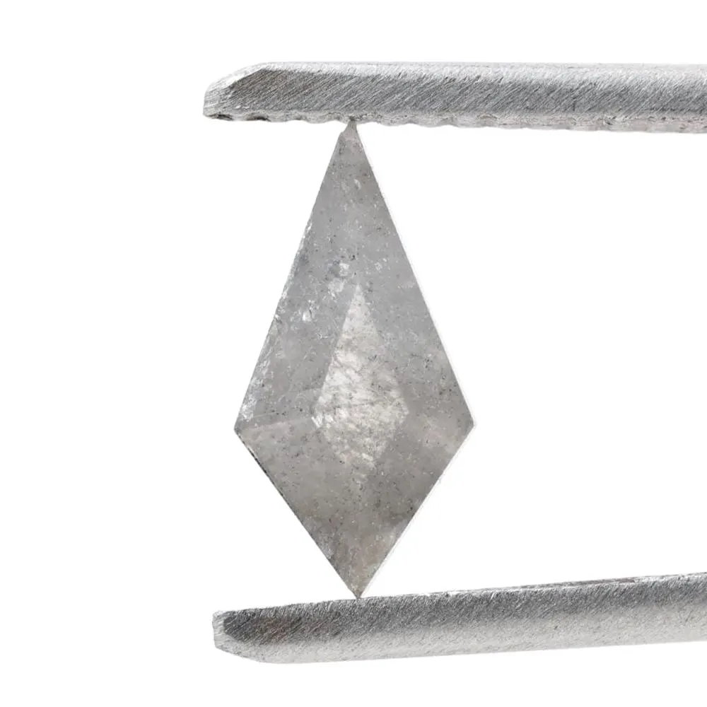 0.62 Ct Salt and Pepper Diamond, Natural Gray Kite Loose Diamonds for Engagement Ring
