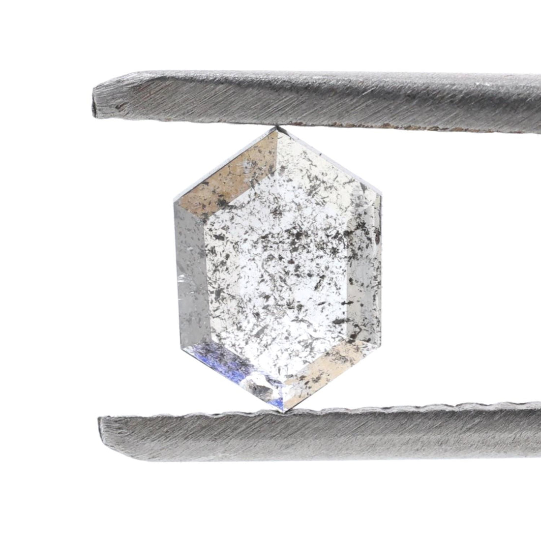 0.42 Ct Salt and Pepper Diamond, Natural Gray Hexagon Cut Loose Diamonds for Engagement Ring