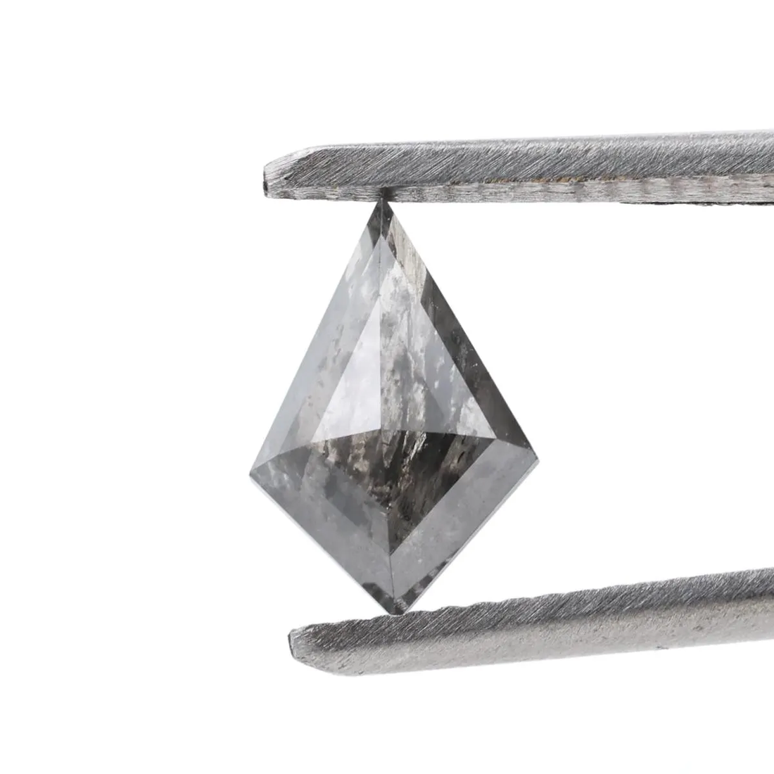 1.36 Cts Salt and Pepper Diamond, Natural Gray Kite Loose Diamonds for Engagement Ring