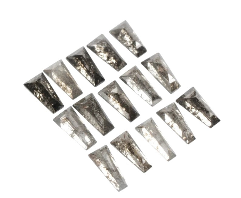 1.00 Ct Salt and Pepper Diamond, 4.00 x 2.00 MM – Natural Gray Color Tapper Baguette For Jewelery