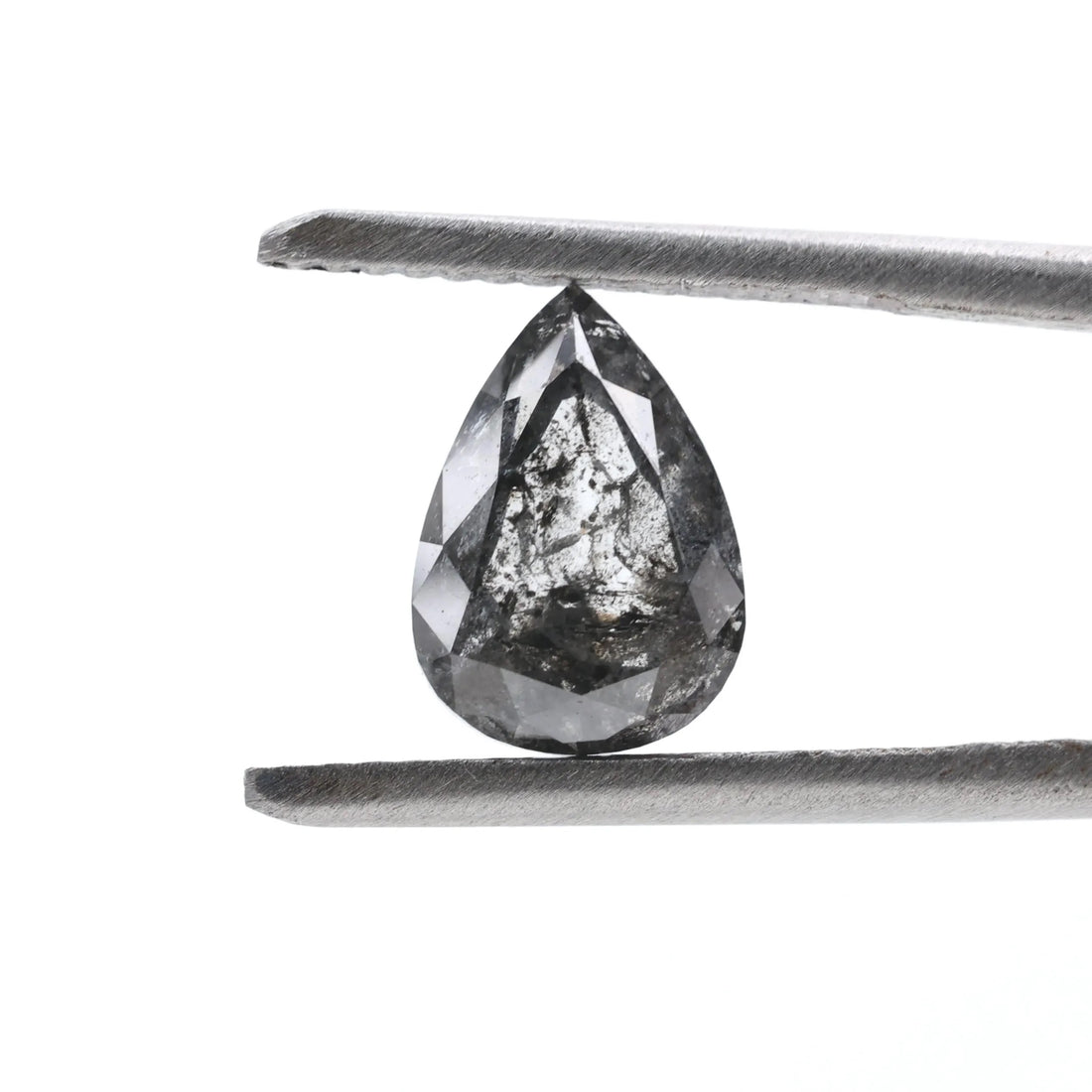 1.90 Ct Salt and Pepper Diamond, Natural Gray Color Pear Cut Loose Diamonds for Engagement Ring