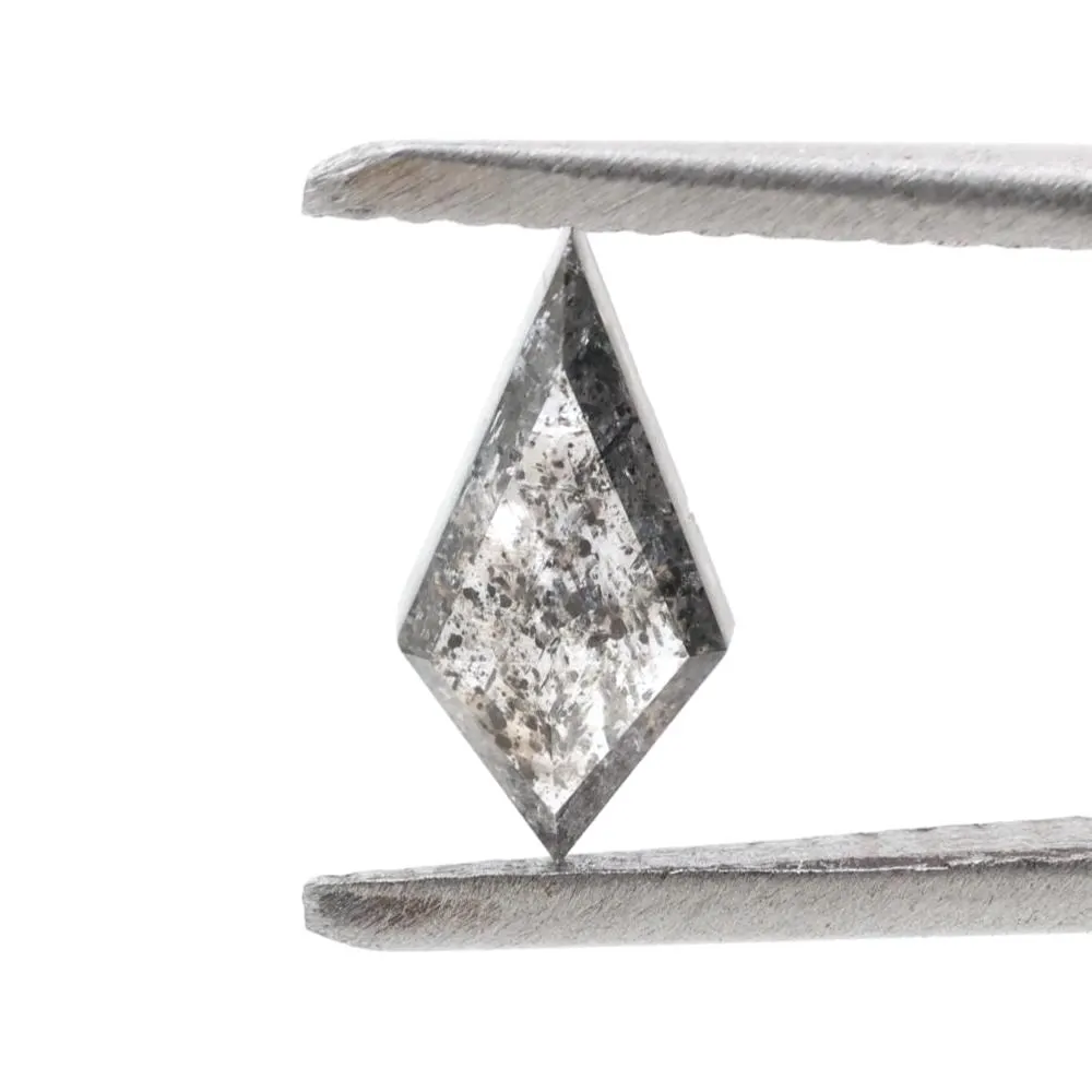 0.57 Ct Salt and Pepper Diamond, Natural Gray Smokey Kite Loose Diamonds for Engagement Ring