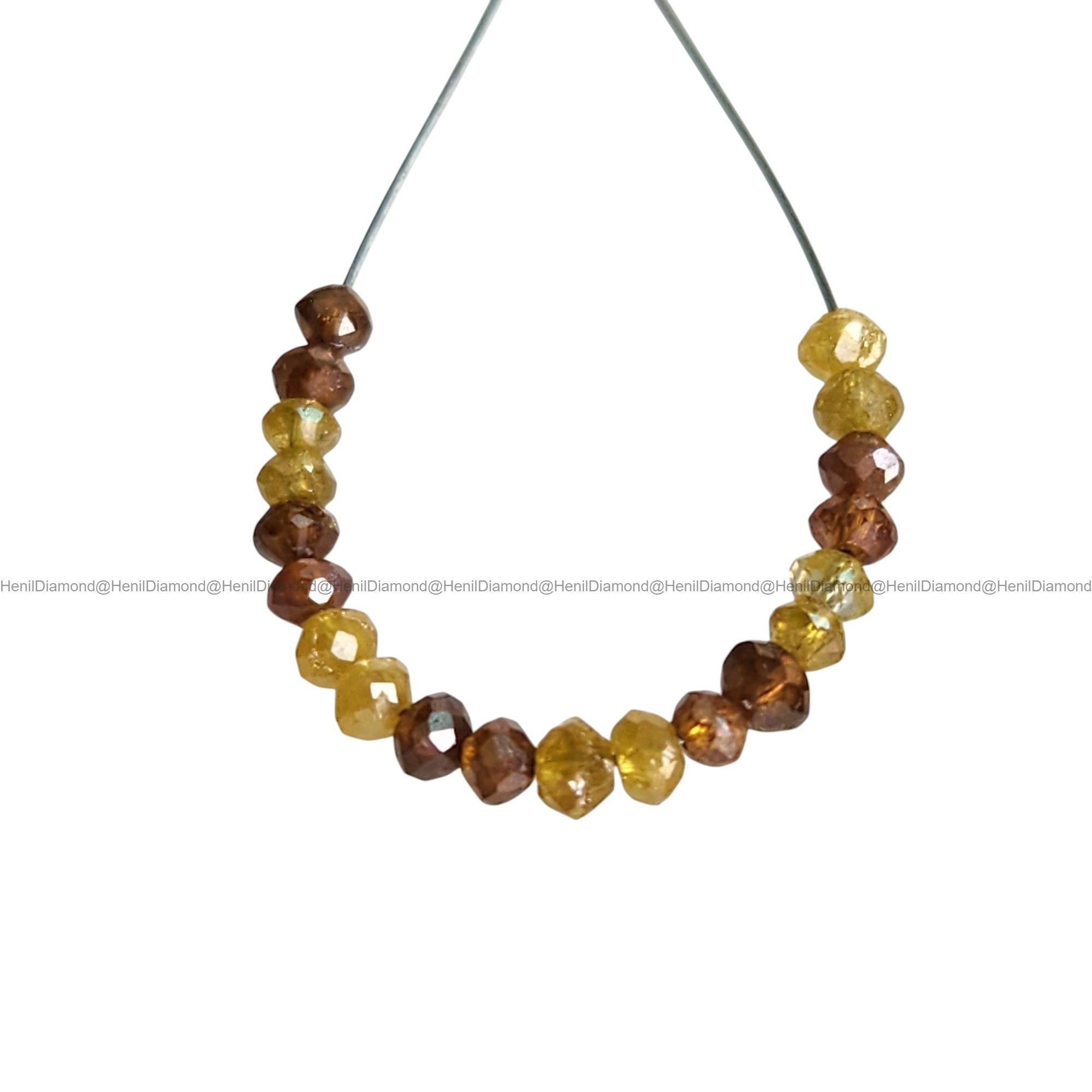 1.03 Ct Lot 1.50 to 2.00 MM Natural Red Yellow Color Polished Round Loose Diamonds Beads wt Drilled Hole for Jewelry