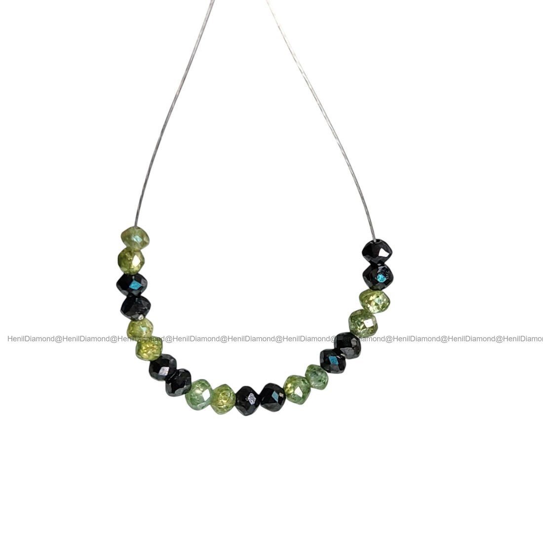 1.04 Ct Lot 1.50 to 2.00 MM Natural Green Black Polished Round Loose Diamonds Beads wt Drilled Hole for Bracelet