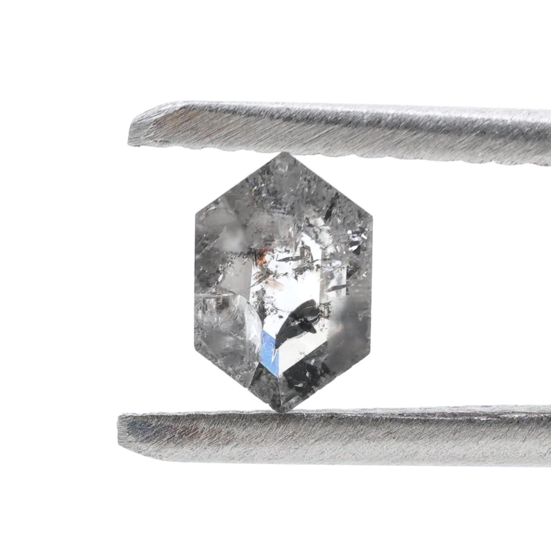 0.49 Ct Salt and Pepper Diamond, Natural Gray Hexagon Cut Loose Diamonds for Minimalist Engagement Ring