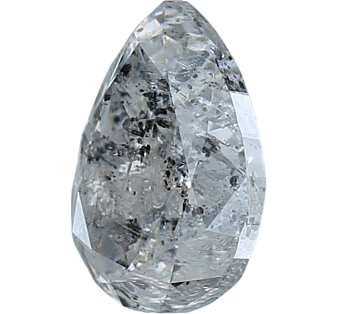 2.26 Ct Salt and Pepper Diamond, Natural Gray Color Pear Cut Loose Diamonds for Engagement Ring
