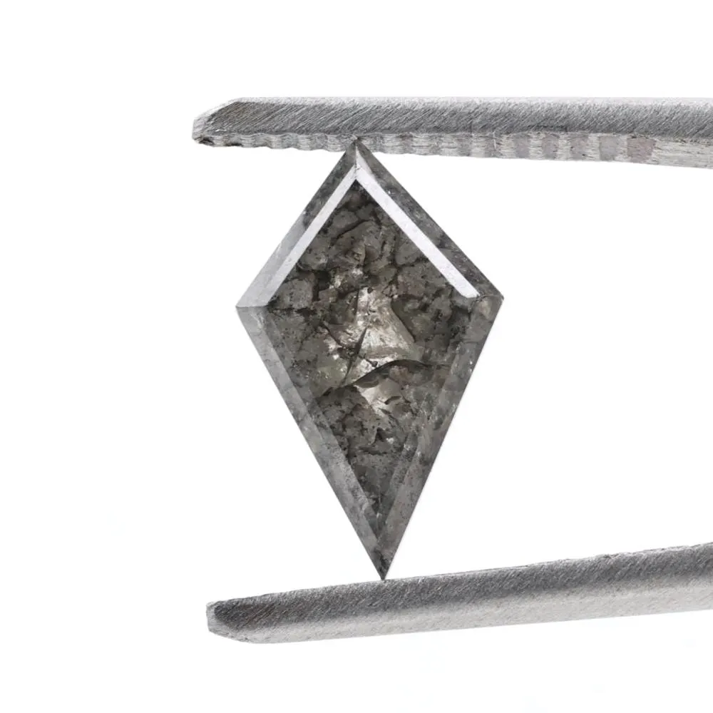 1.60 Cts Salt and Pepper Diamond, Natural Gray Smokey Kite Loose Diamonds for Engagement Ring
