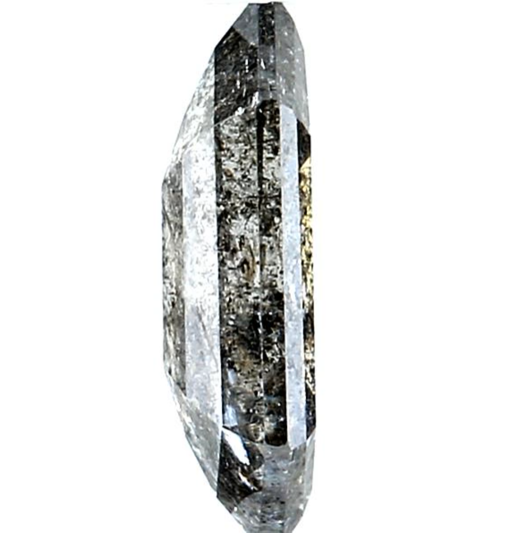 0.96 Ct Salt and Pepper Hexagon Diamond | Natural Gray Loose Diamond for Rings | Unique Rustic Earth Mined | Genuine Gray Diamond Gift For Her
