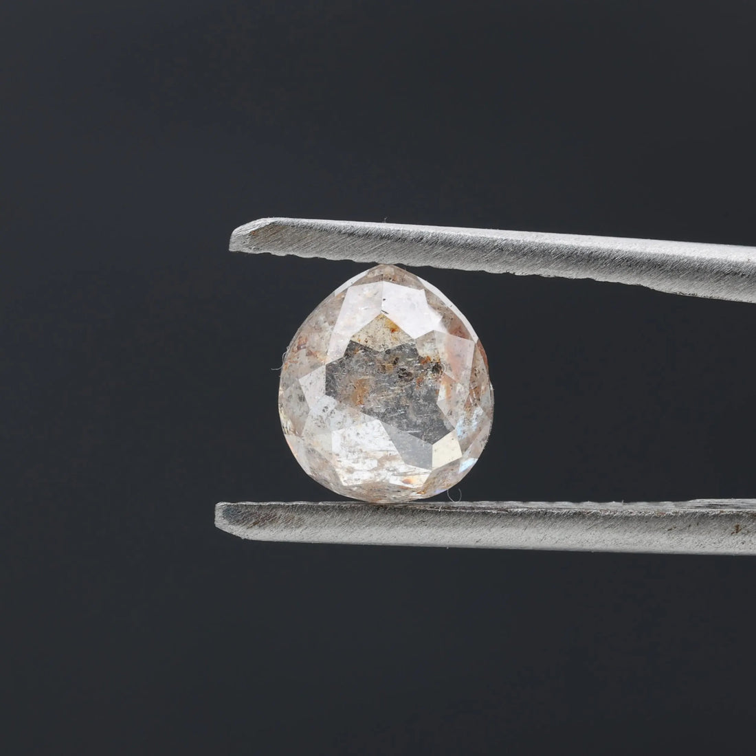 1.47 Ct Salt and Pepper Diamond, Natural Gray Pear Cut Loose Diamonds for Engagement Ring