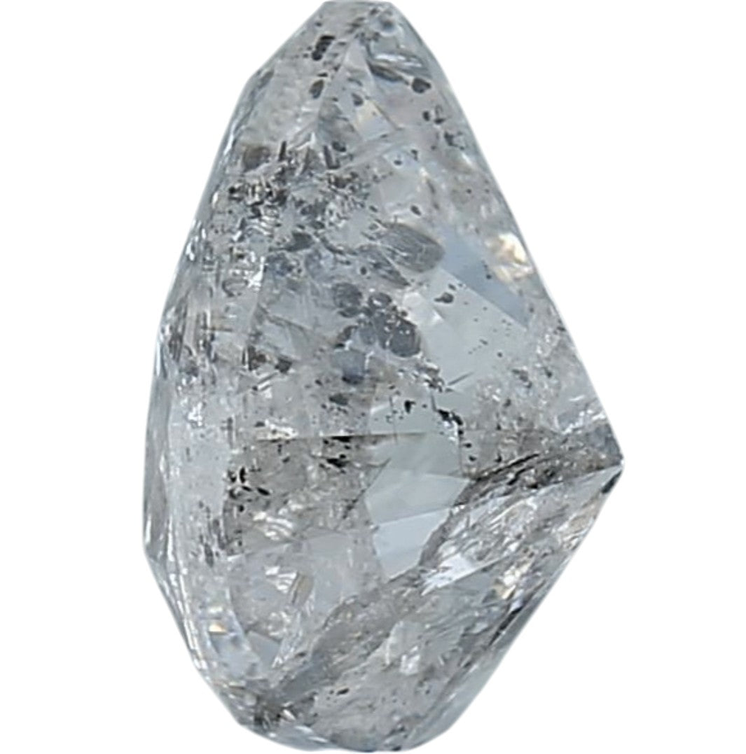 2.26 Ct Salt and Pepper Diamond, Natural Gray Color Pear Cut Loose Diamonds for Engagement Ring