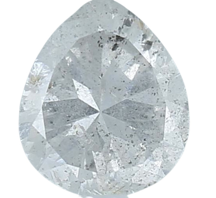 1.32 Ct Salt and Pepper Diamond, Natural Gray Color Pear Cut Loose Diamonds for Engagement Ring