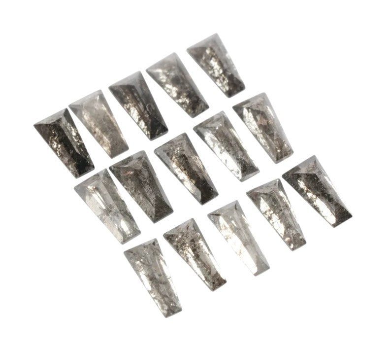 1.00 Ct Salt and Pepper Diamond, 4.00 x 2.00 MM – Natural Gray Color Tapper Baguette For Jewelery