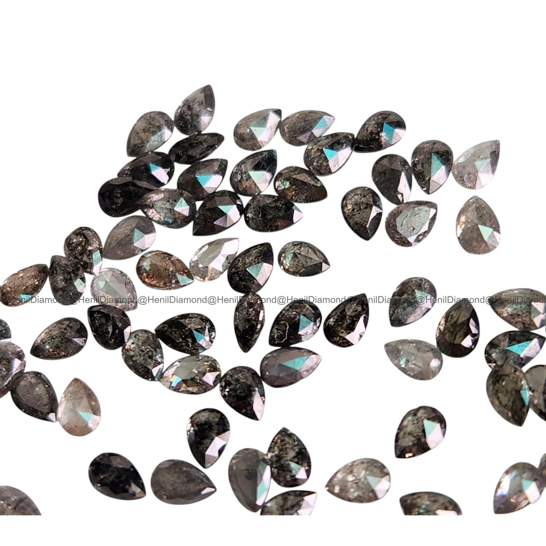 1.00 Ct Natural Salt and Pepper Pear Cut Loose Diamond 3x5 MM for Engagement Ring or Fine Jewelry