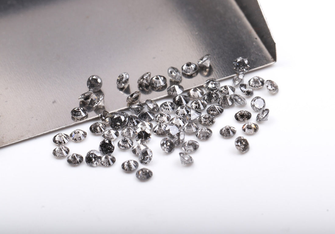 1.00 Ct 1.00 MM Natural Salt and Pepper Round Cut Loose Diamond for Engagement Ring
