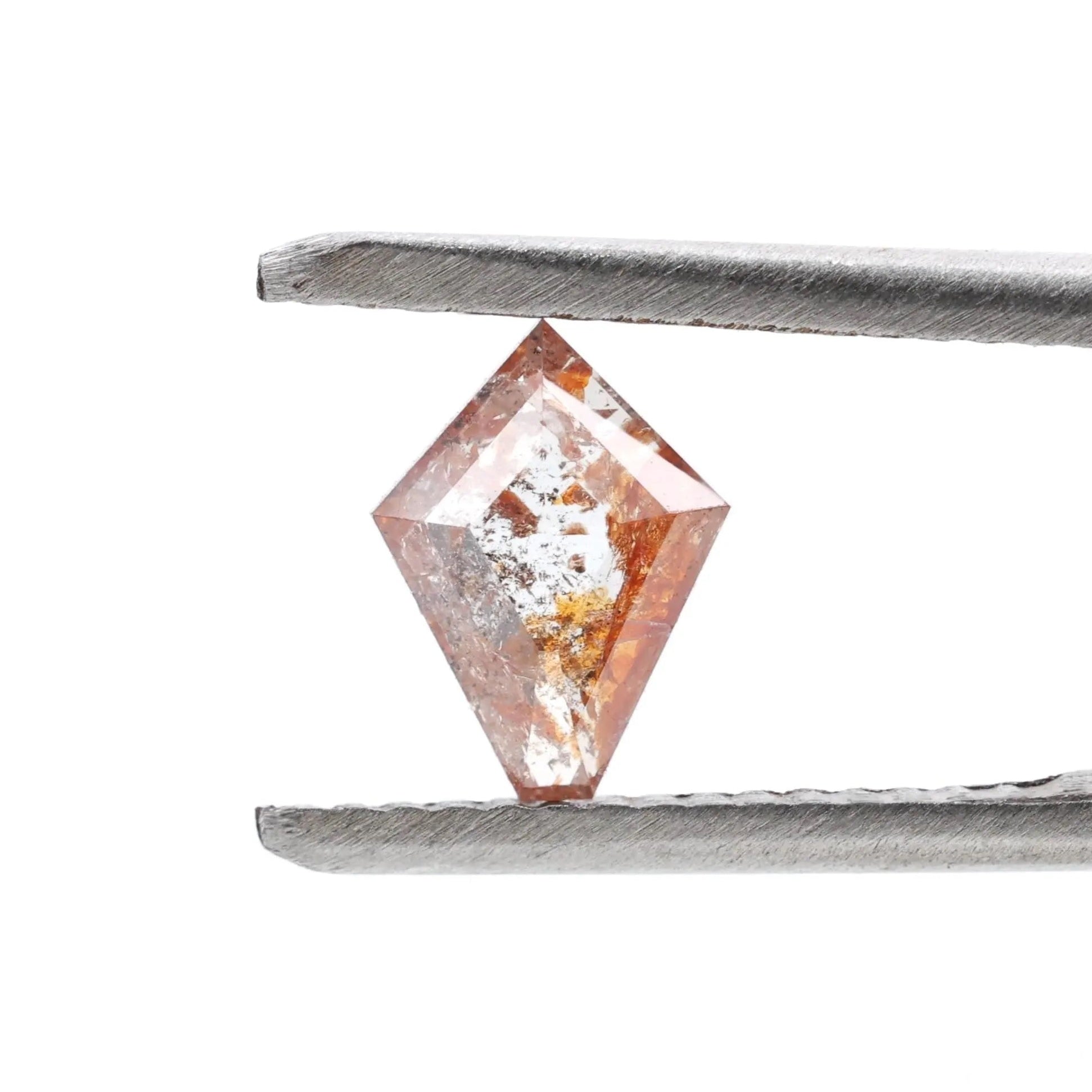 0.63 Carat Salt and Pepper Diamond, Natural Orange Kite Loose Diamonds for Minimalist Engagement Ring