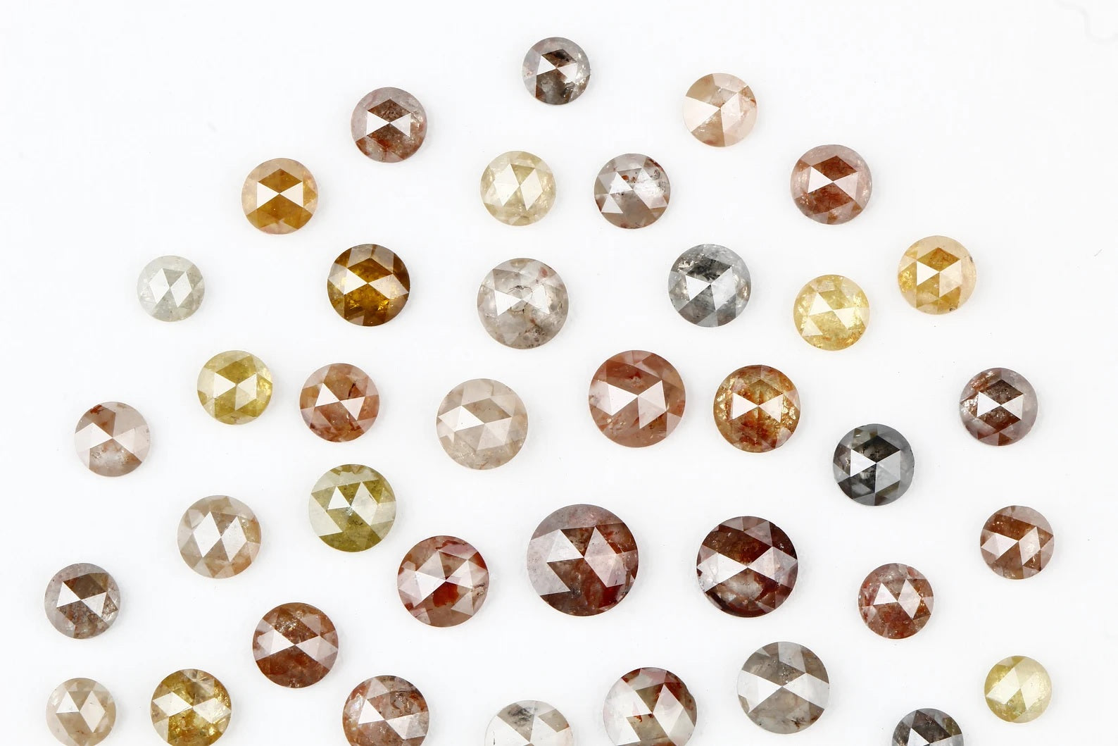 1.00 Ct 2.00-3.00 MM Natural Multi Color Round Rose Cut Loose Diamond for Jewelry