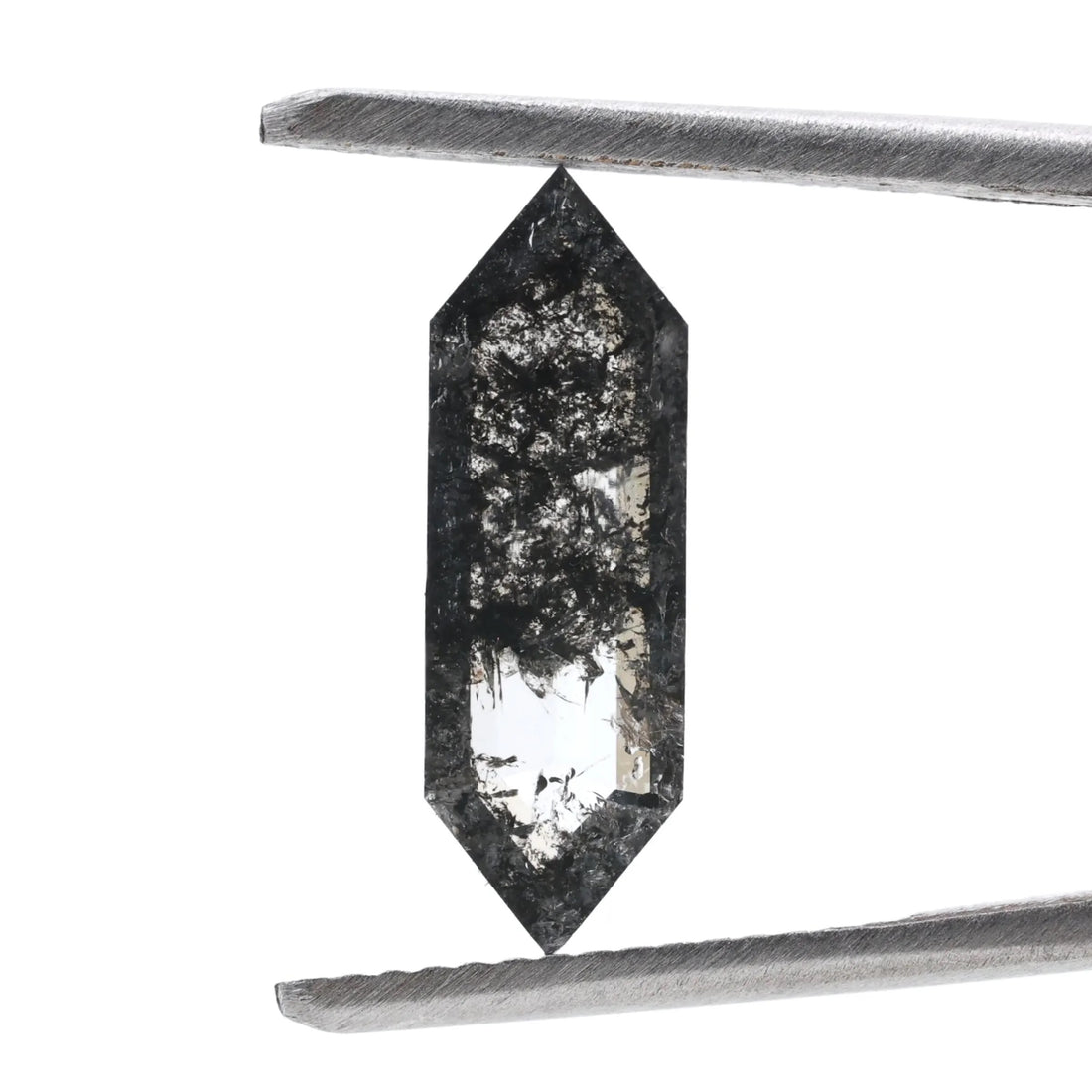 1.65 Ct Salt and Pepper Diamond, Natural Gray Hexagon Cut Loose Diamonds for Minimalist Engagement Ring