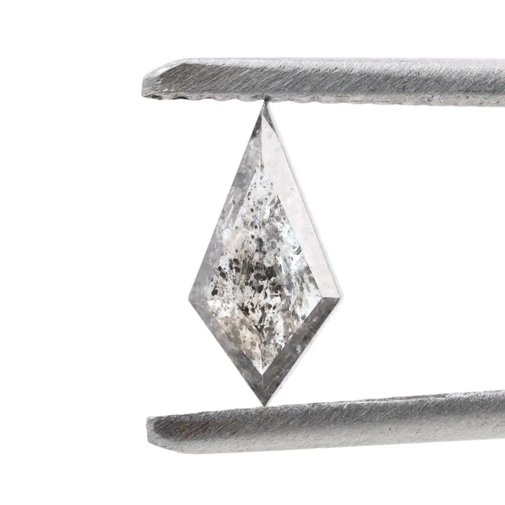 0.57 Ct Salt and Pepper Diamond, Natural Gray Smokey Kite Loose Diamonds for Engagement Ring