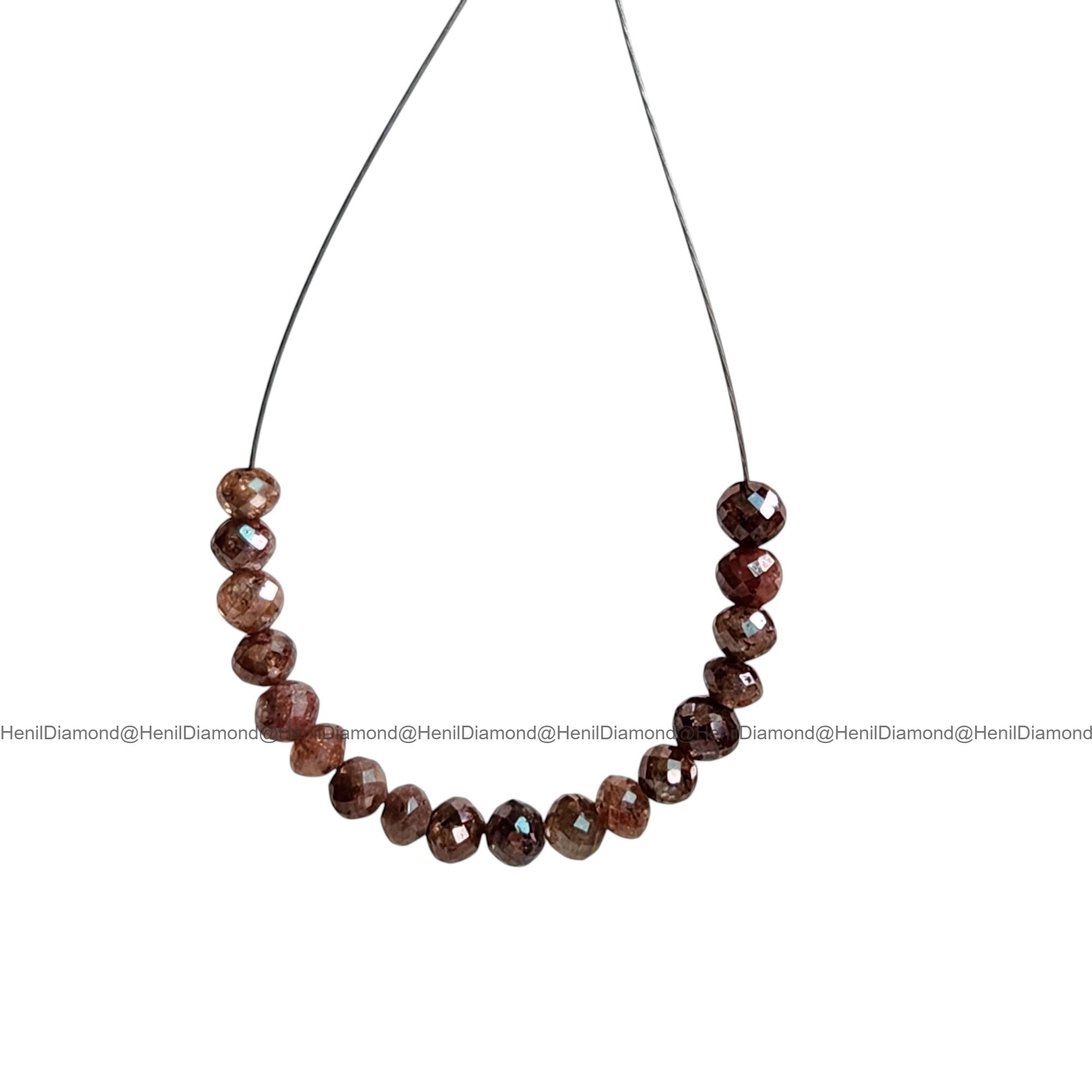 1.03 Ct 1.50-2.00 MM Natural Red Round Diamond Beads with Drilled Hole for Necklace Strand