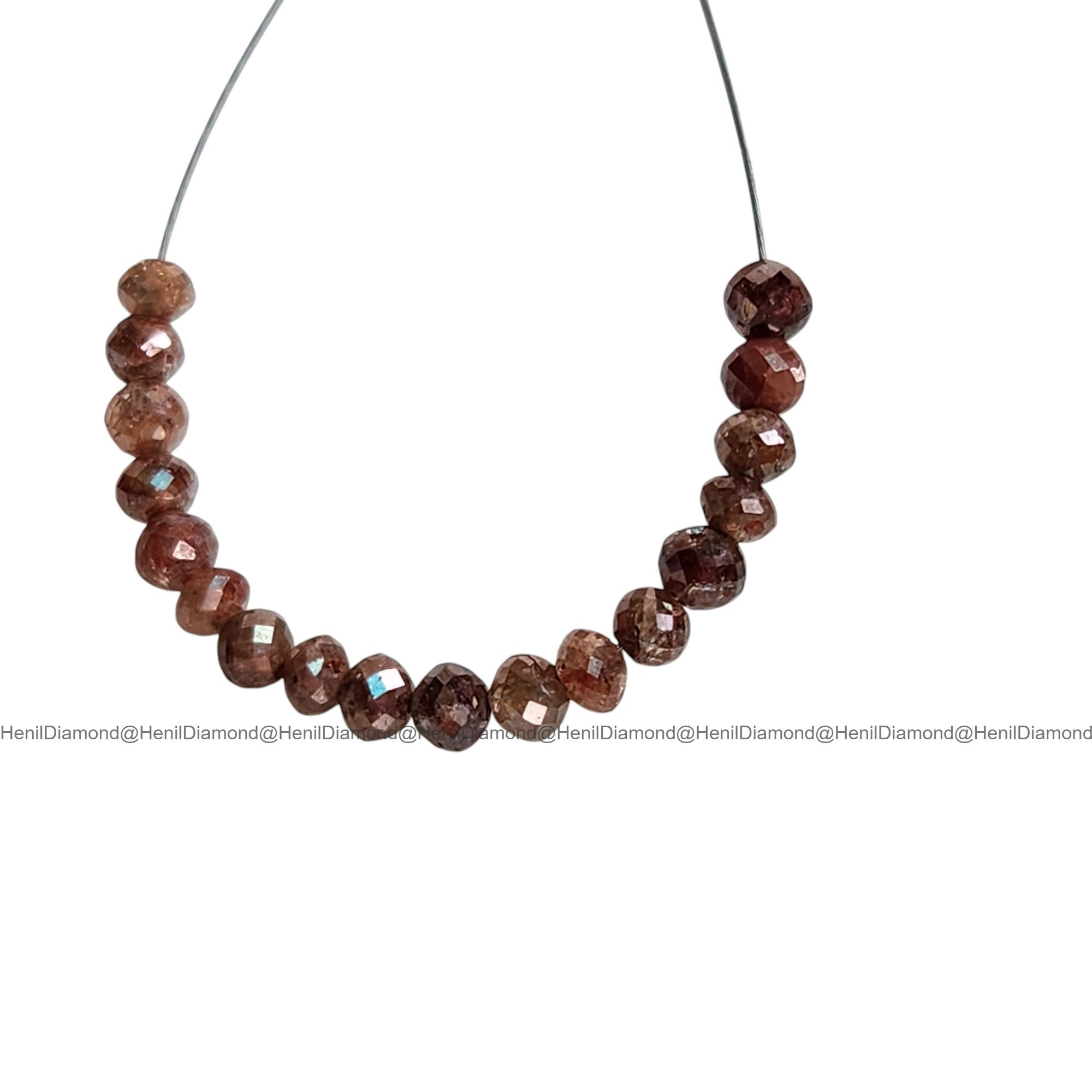 1.03 Ct 1.50-2.00 MM Natural Red Round Diamond Beads with Drilled Hole for Necklace Strand