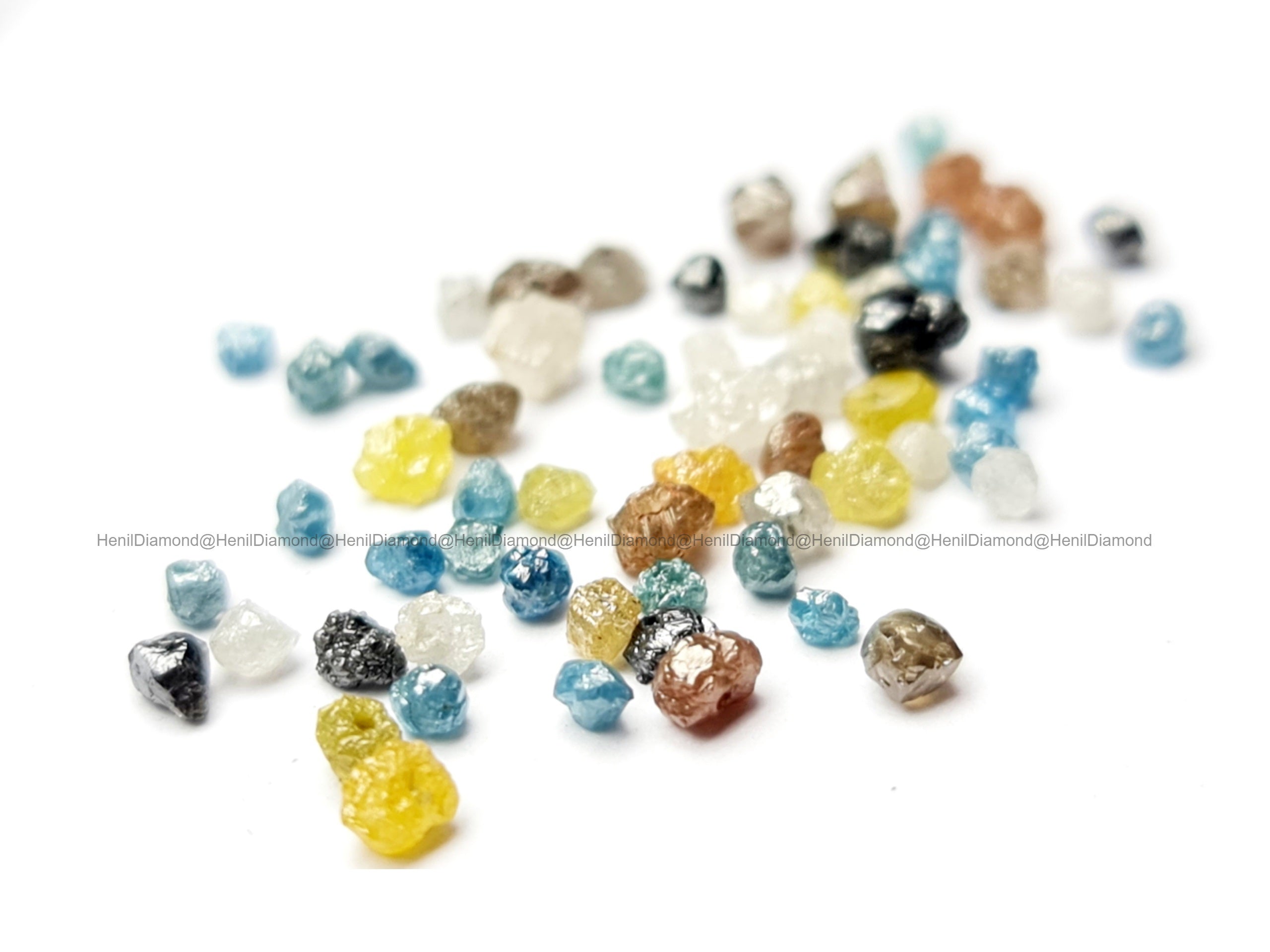 2.00 Ct Lot Natural Multi-Color Raw Rough Diamond Beads with Drilled Hole | 1.50–2.50 MM Loose Diamonds for Jewelry Making