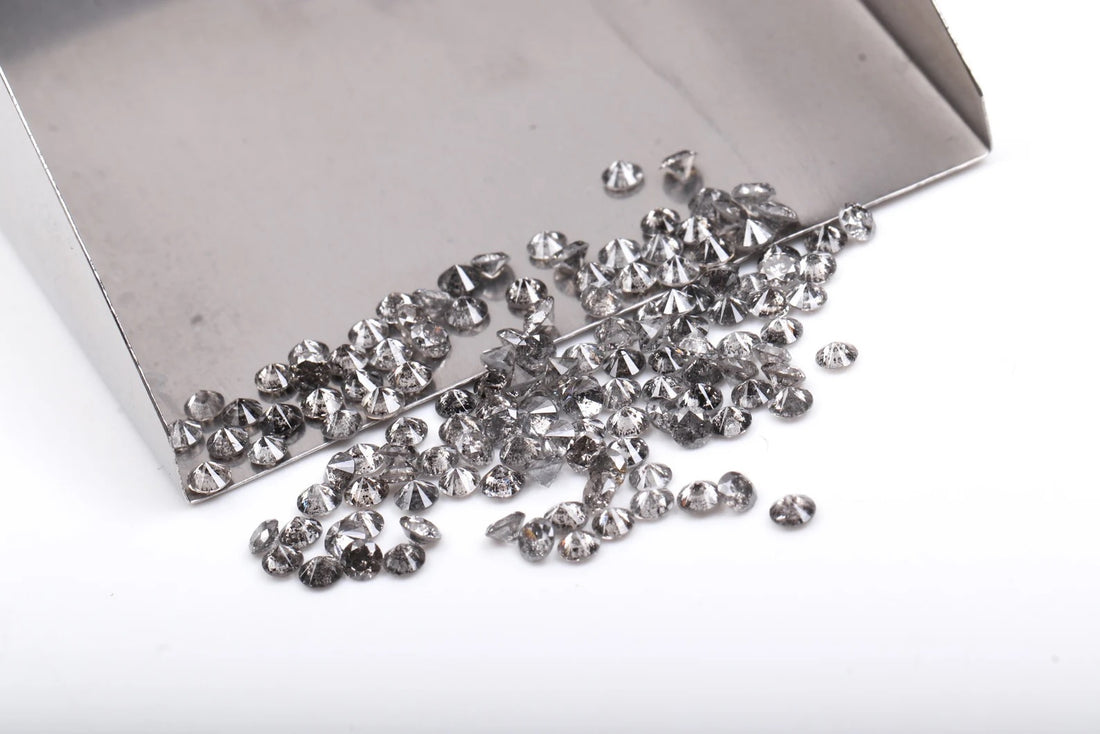 1.00 Ct 1.00 MM Natural Salt and Pepper Round Cut Loose Diamond for Engagement Ring