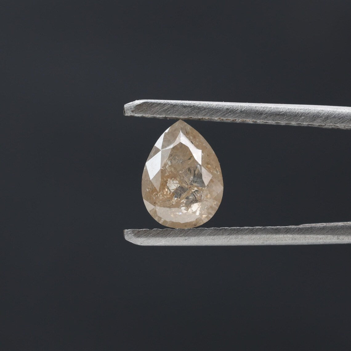 1.28 Ct Salt and Pepper Diamond, Natural Gray Pear Cut Loose Diamonds for Engagement Ring