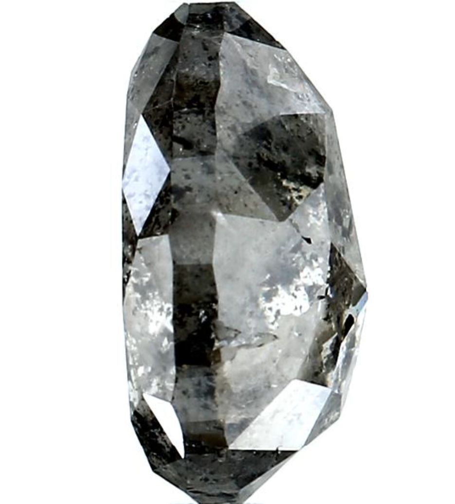 Salt and Pepper Diamond, 2.92 Ct Natural Gray Color Pear Cut Loose Diamonds for Engagement Ring