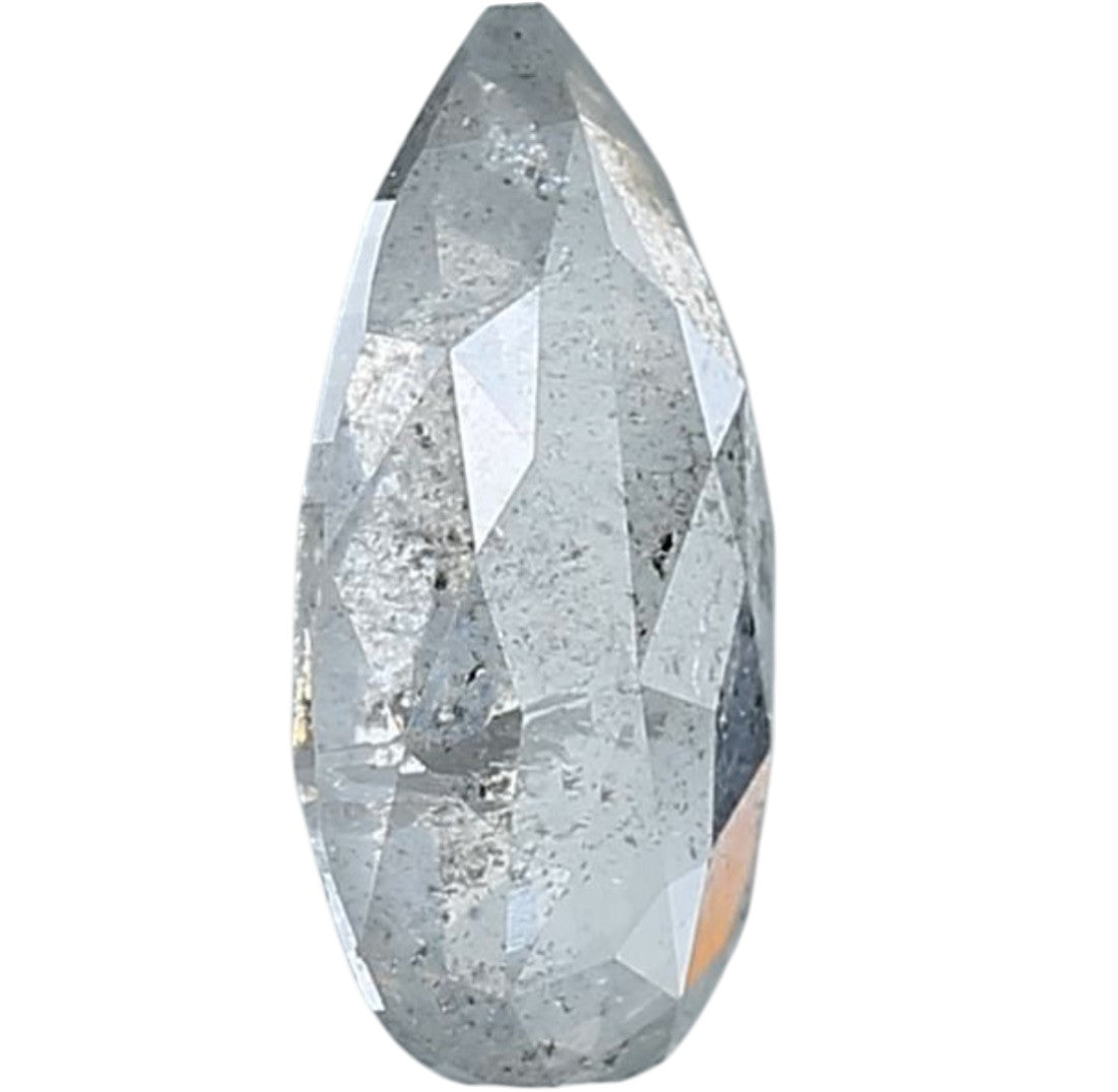 1.45 Ct Salt and Pepper Diamond, Natural Gray Color Pear Cut Loose Diamonds for Engagement Ring