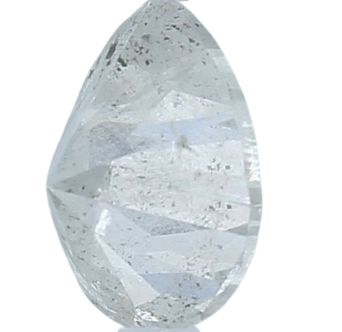1.32 Ct Salt and Pepper Diamond, Natural Gray Color Pear Cut Loose Diamonds for Engagement Ring