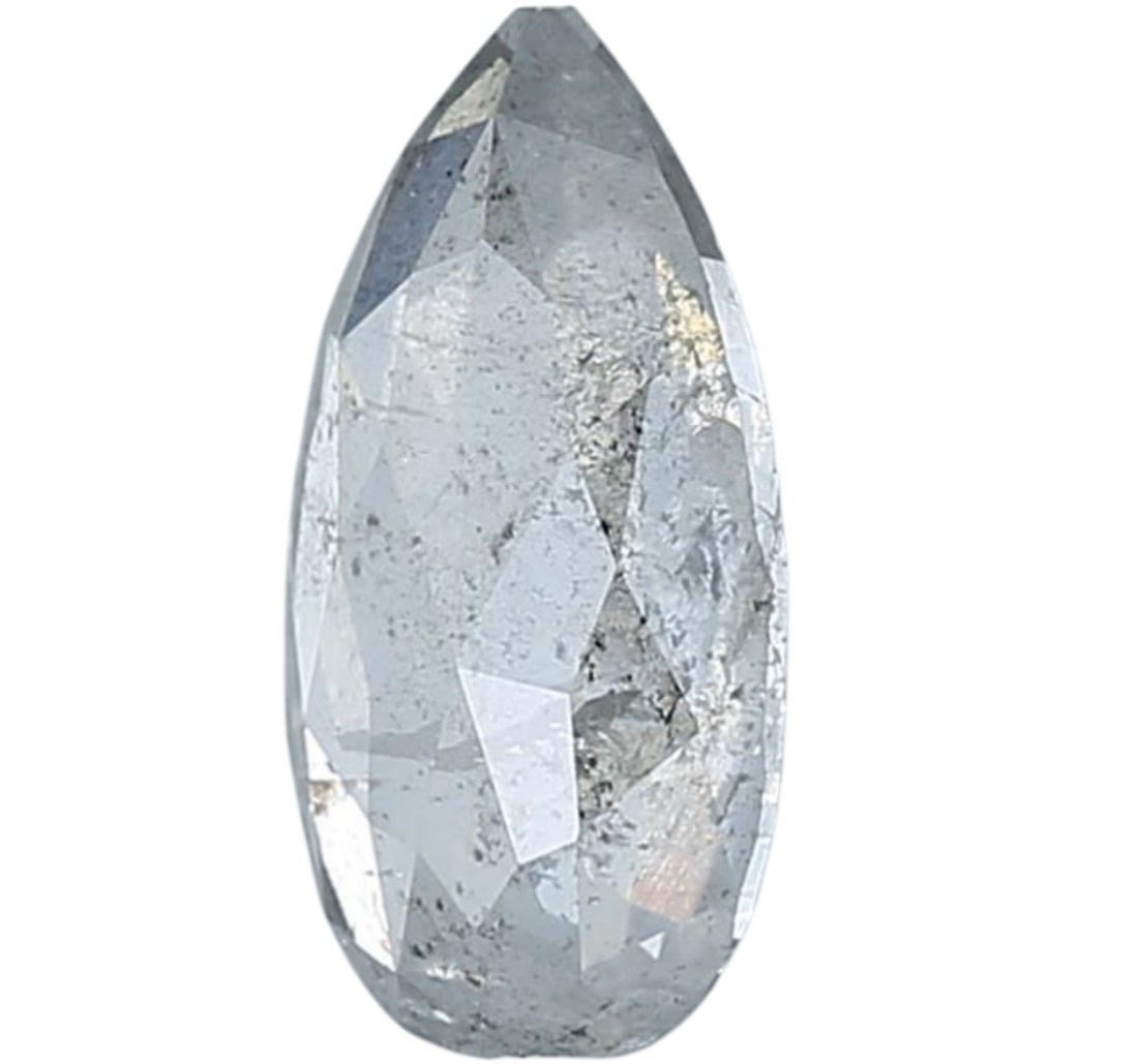 1.45 Ct Salt and Pepper Diamond, Natural Gray Color Pear Cut Loose Diamonds for Engagement Ring