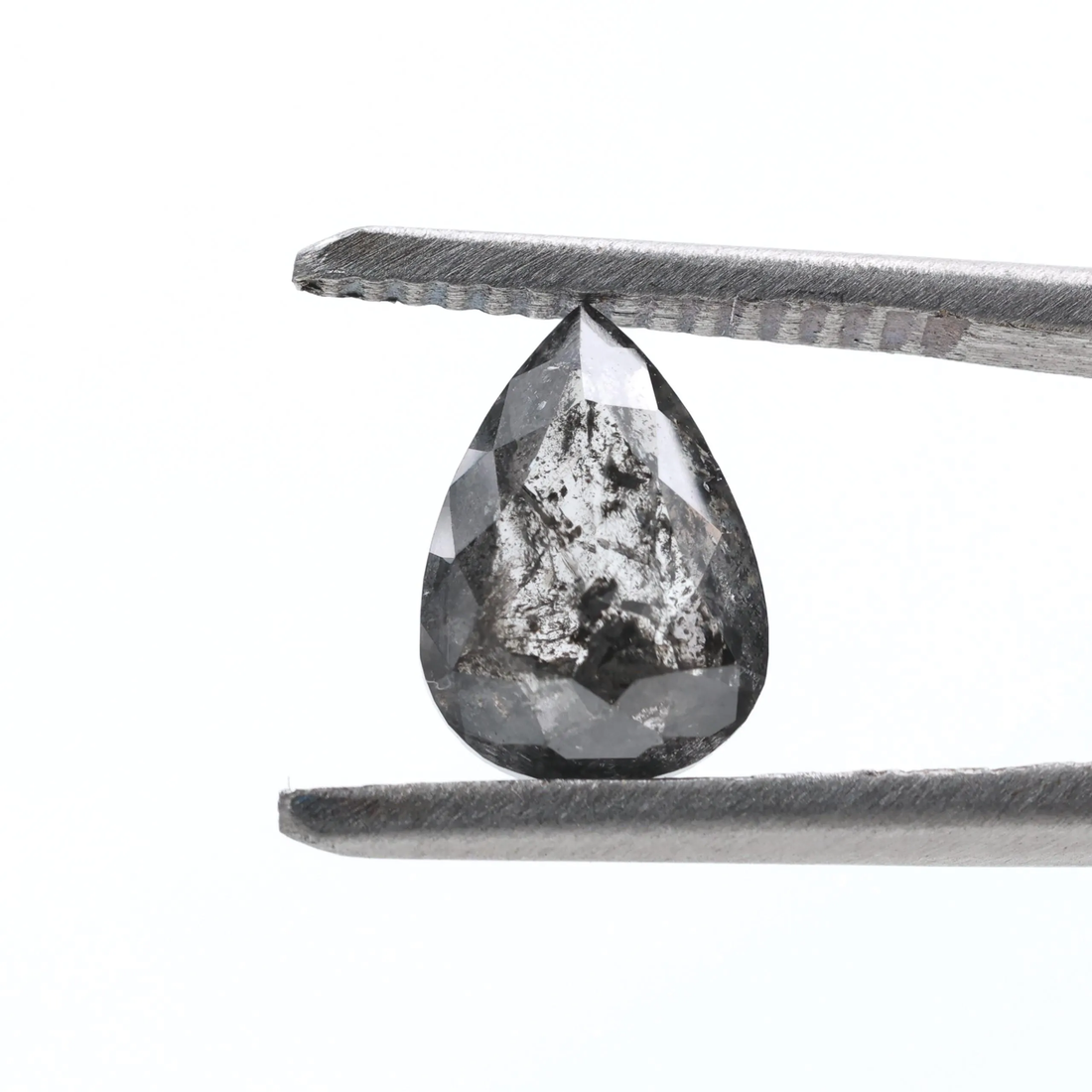 1.90 Ct Salt and Pepper Diamond, Natural Gray Color Pear Cut Loose Diamonds for Engagement Ring