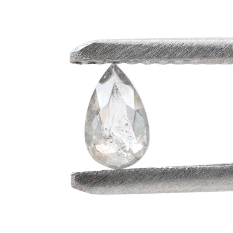 0.27 Ct Salt and Pepper Diamond, Natural Gray Color Pear Cut Loose Diamonds for Engagement Ring