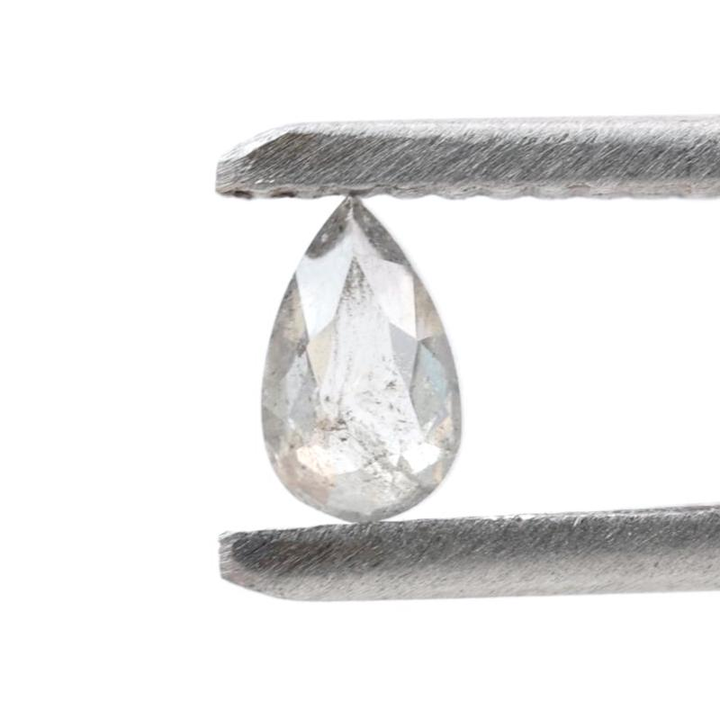 0.27 Ct Salt and Pepper Diamond, Natural Gray Color Pear Cut Loose Diamonds for Engagement Ring