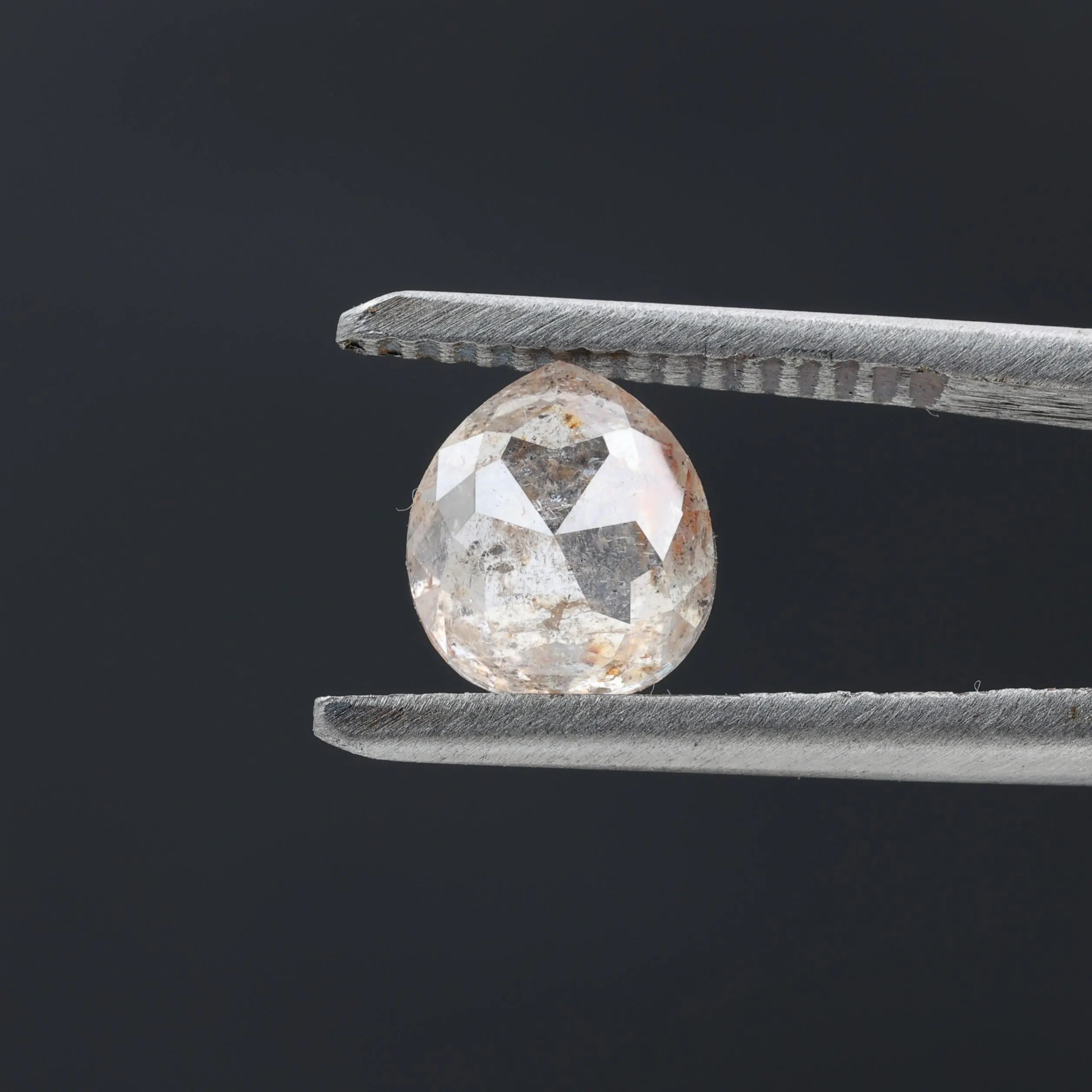 1.47 Ct Salt and Pepper Diamond, Natural Gray Pear Cut Loose Diamonds for Engagement Ring