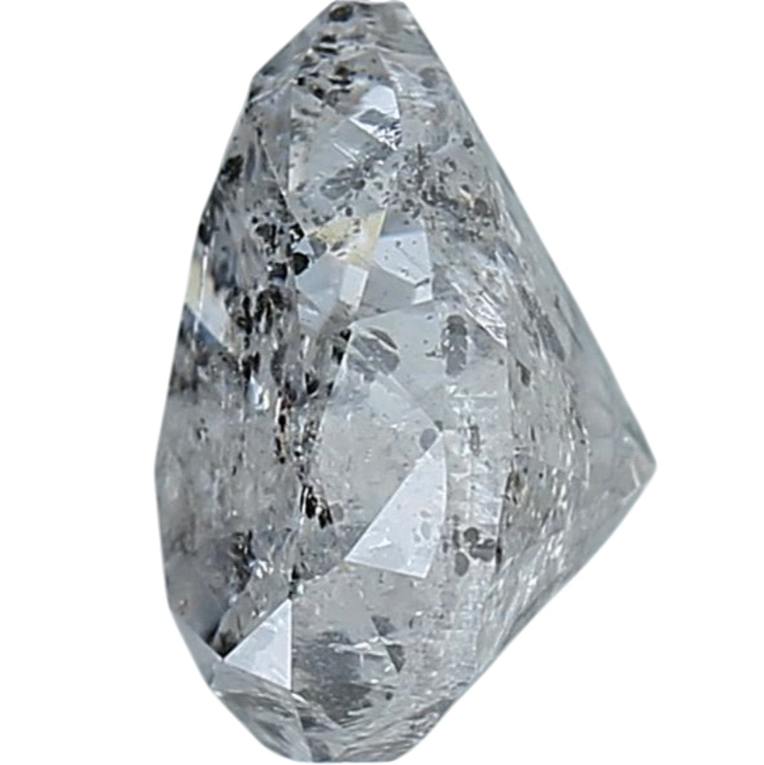 2.26 Ct Salt and Pepper Diamond, Natural Gray Color Pear Cut Loose Diamonds for Engagement Ring