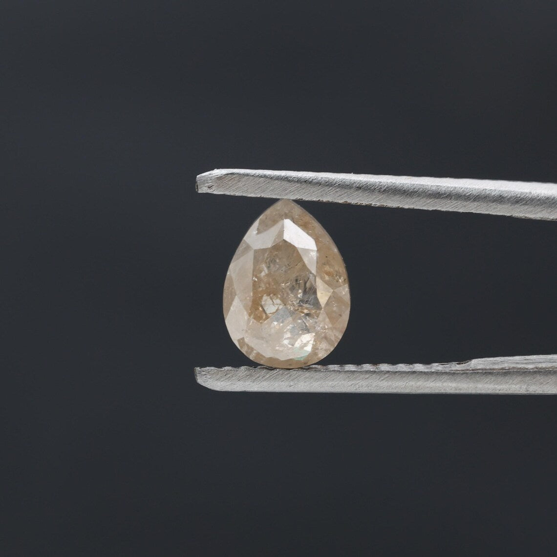 1.28 Ct Salt and Pepper Diamond, Natural Gray Pear Cut Loose Diamonds for Engagement Ring