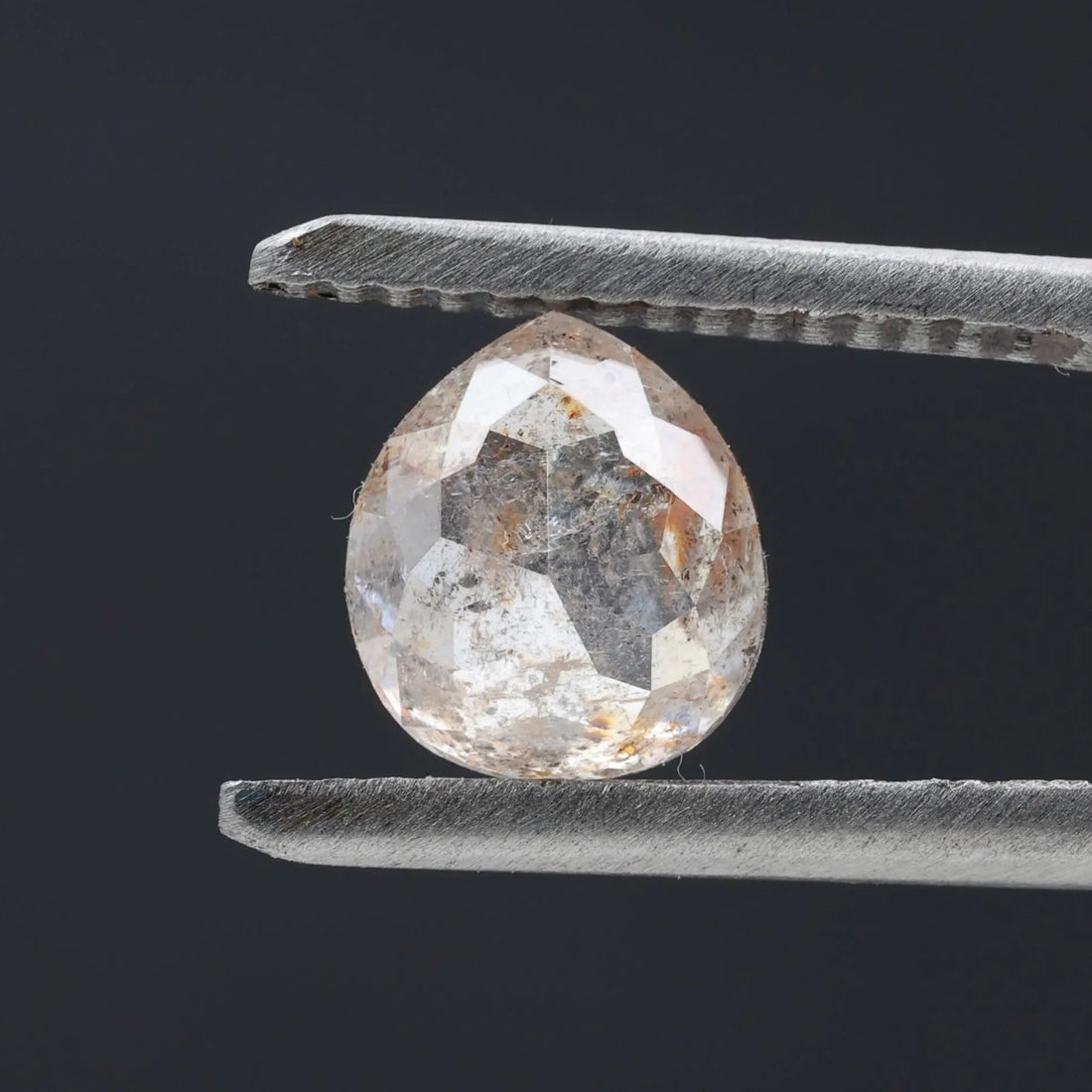 1.47 Ct Salt and Pepper Diamond, Natural Gray Pear Cut Loose Diamonds for Engagement Ring